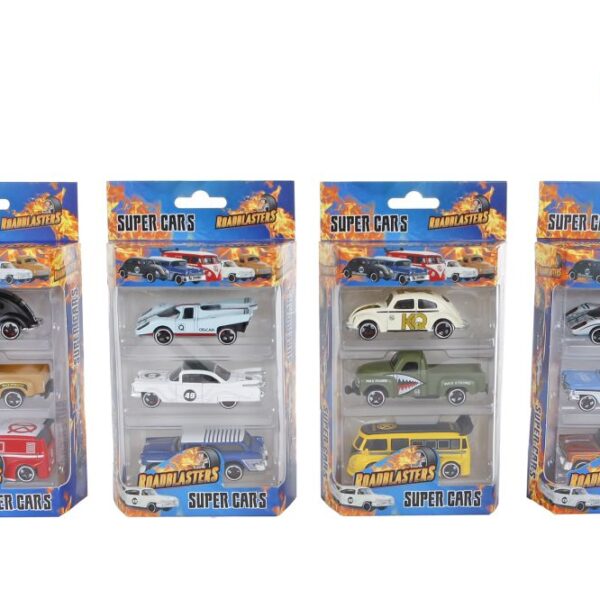 Roadblasters die-cast auto 7cm 3 stuks