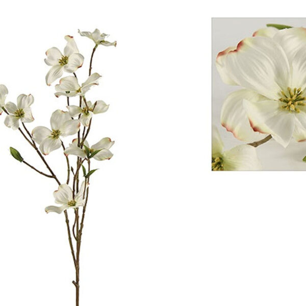 Countryfield Kunstbloem Dogwood tak Fiona M wit 74cm