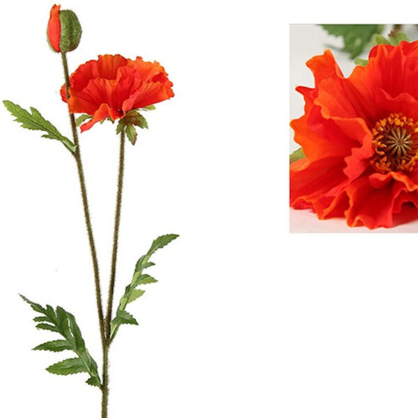 Countryfield Kunstbloem Papaver Vere oranje 64cm