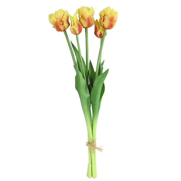 Countryfield Kunstbloem Tulipa (parkiet) boeket geel/fuchsia
