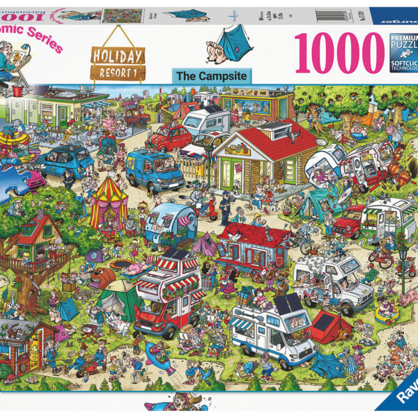 Puzzel 1000 stukjes Ray Comic Holiday resort 1: The campsite
