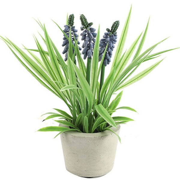 Countryfield Kunstbloem in potje Muscari blauw 21cm