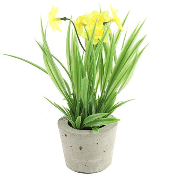 Countryfield Kunstbloem in potje Narcissus geel 21cm