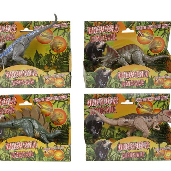 DinoWorld dinosaurus met beweegbare delen 4ass 17-19cm