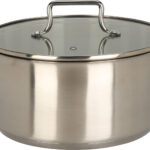 EH Kookpan RVS met glazen deksel - 22cm