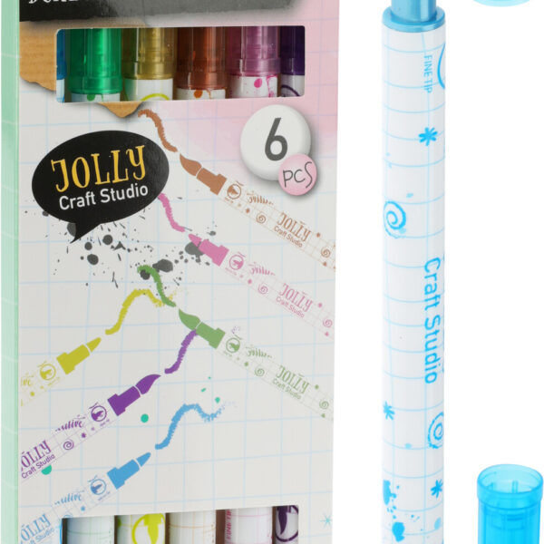 Markers metallic glitter set 6 stuks