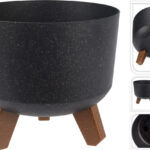 Bloempot Eco op pootjes 200x175mm - zwart