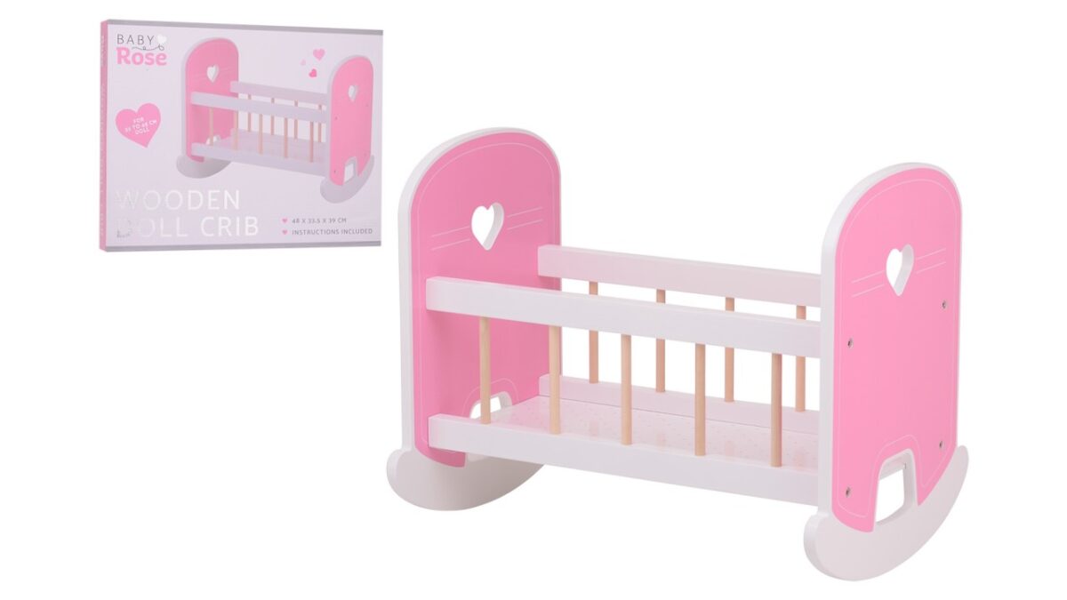 Baby Rose houten poppen bed