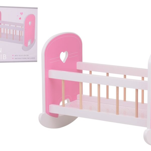 Baby Rose houten poppen bed