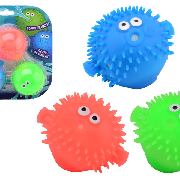 Aqua Fun Fluffy spons water ballen 3 stuks op kaart