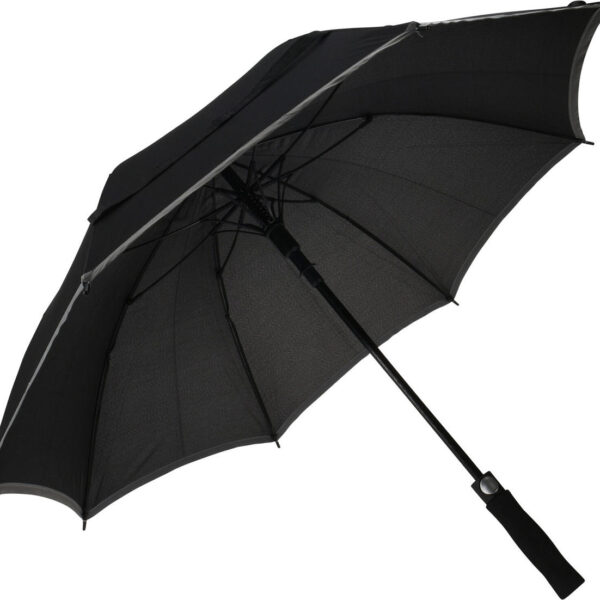 Paraplu 104cmx82cm zwart met grijze rand