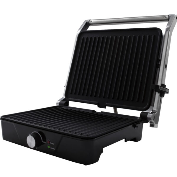 Tomado Contactgrill 2000W zwart/RVS zwevende bovenplaat