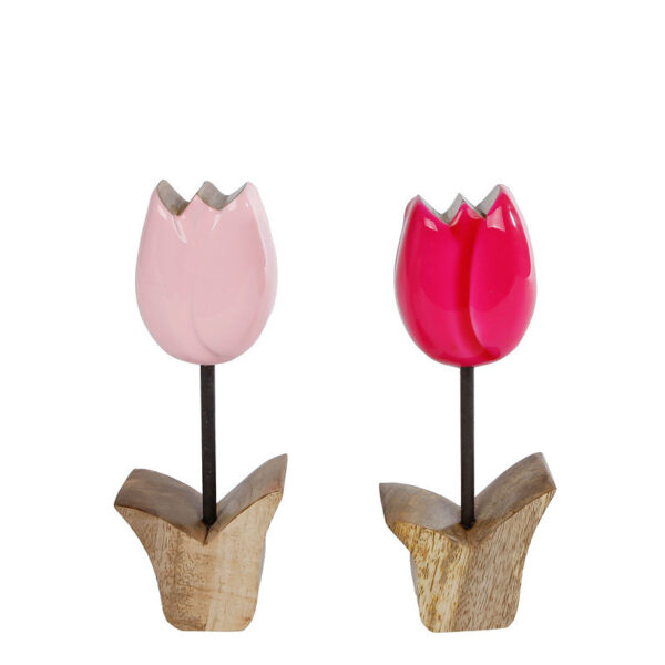 Sculptuur bloem Tulp S roze/fuchsia/mango a2