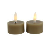 Countryfield LED Theelicht rustiek 4cm 2 stuks - beige