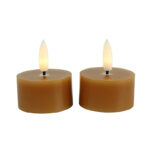 Countryfield LED Theelicht rustiek 4cm 2 stuks - amber