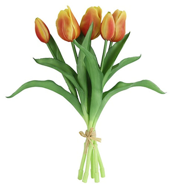 Countryfield Kunstbloem Tulipa boeket geel/fuchsia 28cm