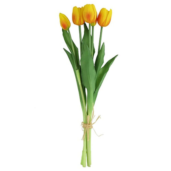 Countryfield Kunstbloem Tulipa boeket geel/oranje 41cm