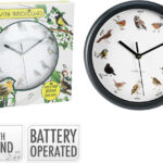 Wandklok Birds 25cm met vogel geluiden