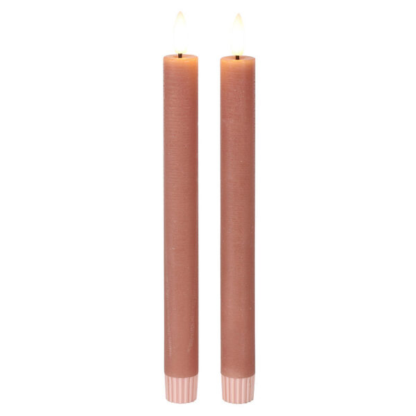 Countryfield LED Dinerkaars rustiek L 24cm 2 stuks - roze