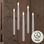 LED Kaarsen Zwevend Wit met Toverstok, Draad en Haken 29cm 5