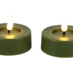 Countryfield LED Theelicht Maxi rustiek cm 2 stuks - l.groen