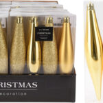 Kerstbal Onbreekbaar Kegel 15cm 4 stuks - Goud