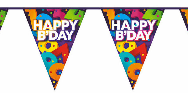 Vlaggenlijn Cijfers 10 meter - Happy Birthday