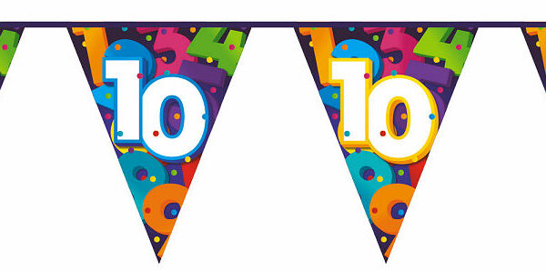 Vlaggenlijn Cijfers 10 meter - 10 jaar