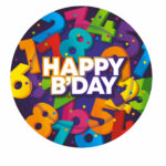 Borden Cijfers 18cm 8 stuks - Happy B-Day