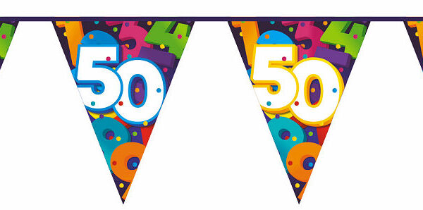 Vlaggenlijn Cijfers 10 meter - 50 jaar