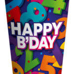 Bekers Cijfers 25cl 8 stuks - Happy B-Day