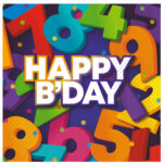 Servetten Cijfers 25x25cm 8 stuks - Happy B-Day