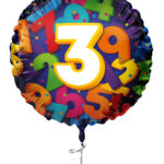 Folieballon Cijfers 45cm - 3 jaar