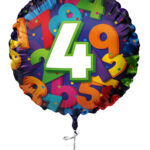 Folieballon Cijfers 45cm - 4 jaar