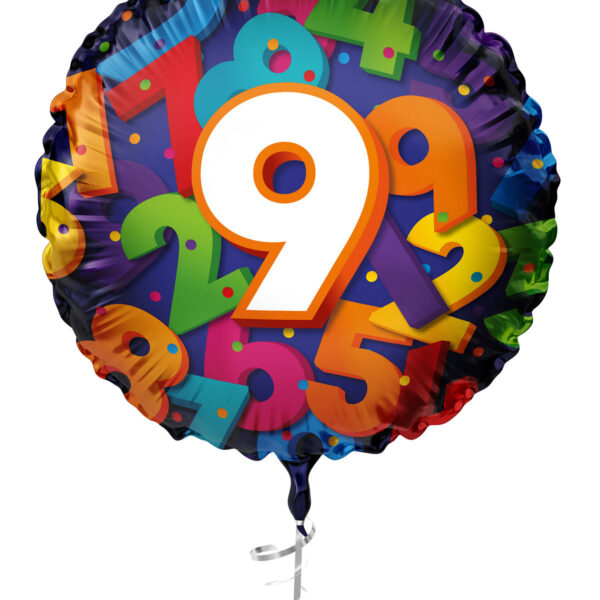 Folieballon Cijfers 45cm - 9 jaar