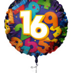 Folieballon Cijfers 45cm - 16 jaar