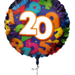 Folieballon Cijfers 45cm - 20 jaar