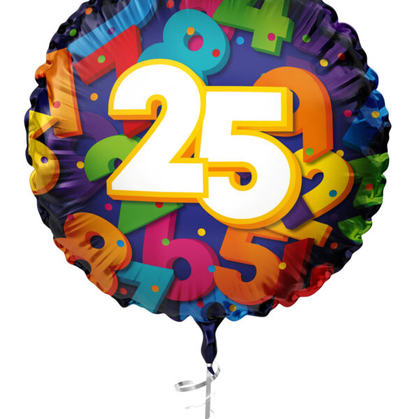 Folieballon Cijfers 45cm - 25 jaar
