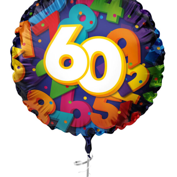 Folieballon Cijfers 45cm - 60 jaar