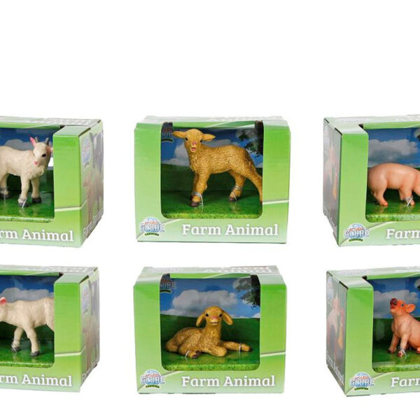 Kids Globe dierfiguur schaap/geit/varken 6ass 5-6cm