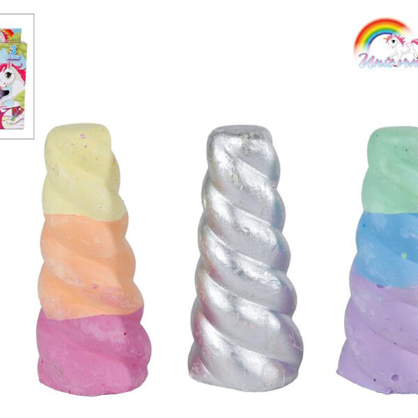 Sun Fun Unicorn hoorn stoepkrijt 3stuks 8cm