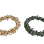 Kralenkrans Marlyn crème/groen a2 hout 23x23x4cm