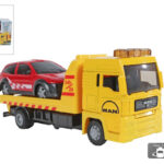 Kids Globe MAN vrachtwagen bergingswagen 19cm en auto 10,5cm