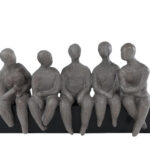 Sculptuur Sitting People grijs/zwart poly 40,5x9x19 cm **