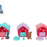 Hond in speelhuis met accessoires 3ass 7cm