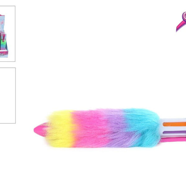 Glamour pluizige multi color balpen