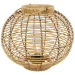 Countryfield LED windlicht convex Sabine L licht bruin