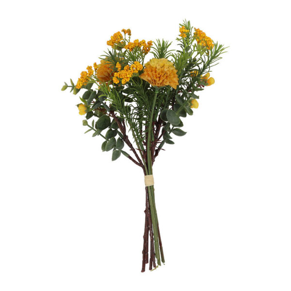 Countryfield Kunstbloem Dahlia Pompon Boeket geel 33cm