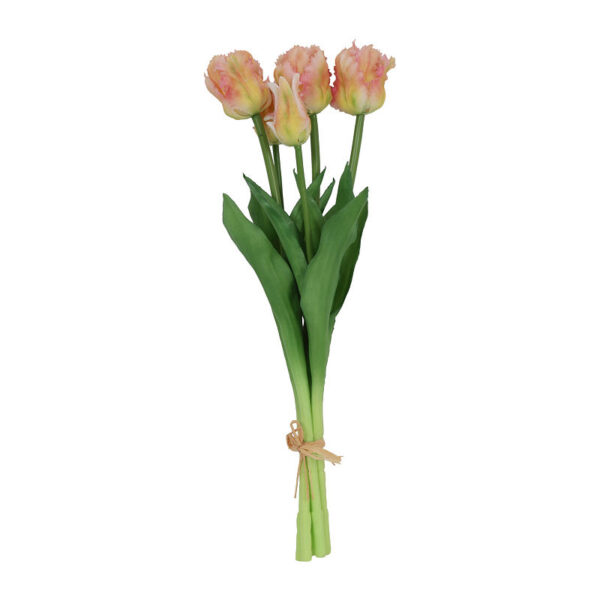 Countryfield Kunstbloem Tulipa boeket 47cm zalm/geel