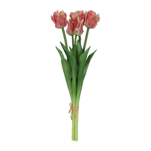 Countryfield Kunstbloem Tulipa boeket 47cm zalm/creme